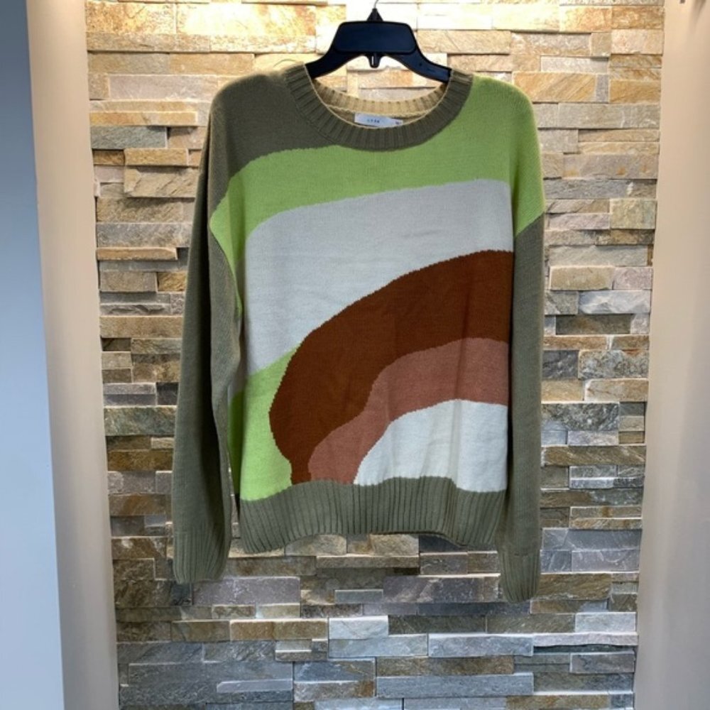 Lush Retro Colorblock Sweater - Picture 2 of 5